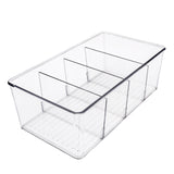 Arctic clear plastic storage bins with dividers – L265mm (2 pack)