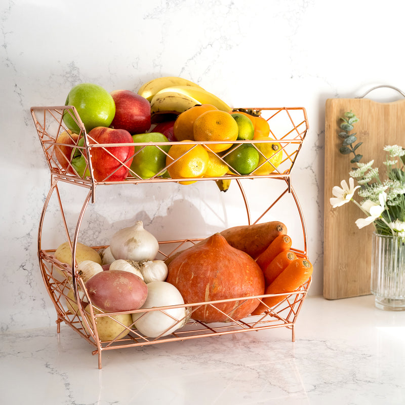 The Louvre 2-tier wire fruit basket