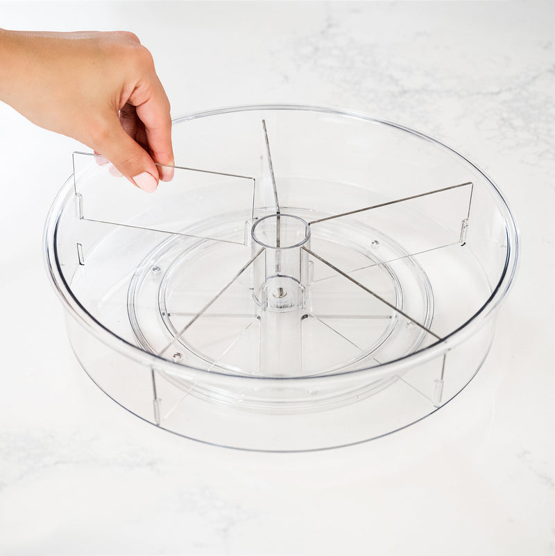 Arctic Turntable Lazy Susan - Single Tier with Dividers Large